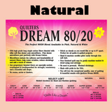 Quilters Dream: 80 Cotton/20 Poly - Natural - Select: Mid Loft Batting