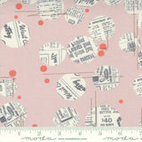 Celestial Rose Quartz - News Dropping Dot Circle Newspaper - Yardage - Yardage