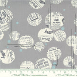 Celestial Platinum - News Dropping Dot Circle Newspaper - Yardage