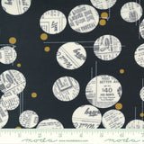 Celestial Onyx - News Dropping Dot Circle Newspaper - Yardage