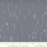 Celestial Aluminium - Strokes Dash Lines - Yardage