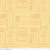 Southern Charm Text Yellow C17443 Yardage