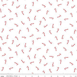 Seasonal Basics Candy Canes C774 WHITE Yardage