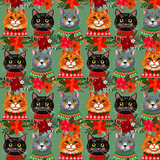 Christmas Cats - Sage - Christmas Pets Yardage