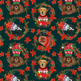 Christmas Dogs - Spruce - Christmas Pets Yardage