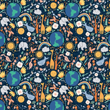 Cotton+Steel Basics - Wonderful World - Out Of This World - Deep Sapphire