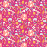 Cotton+Steel Basics - Wonderful World - Out Of This World - Fuchsia