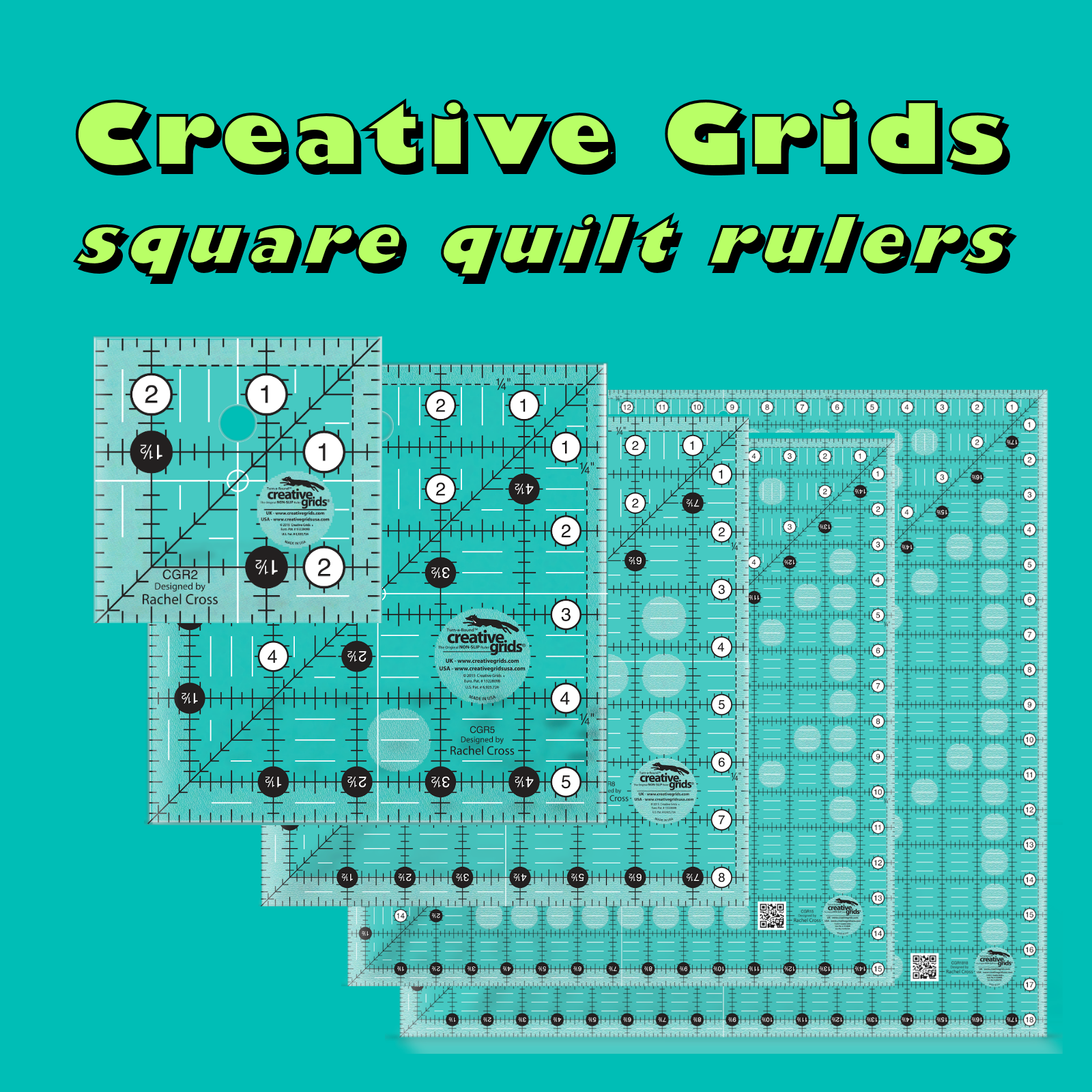 Creative Grids Square Quilt Rulers (Multiple Sizes) – Sew Suite Studios