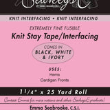 Fusible Knit Stay Tape - 1.25in Extremely Fine Black
