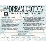 Quilters Dream: 100% Cotton - White - Request: Light Loft Batting