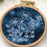 Cyanotype Florals Embroidery Kit