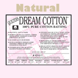 Quilters Dream: 100% Cotton - Natural - Select: Mid Loft Batting