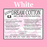 Quilters Dream: 100% Cotton - White - Select: Mid Loft Batting