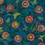 Wings of Wonder Tapestry Blue Yardage