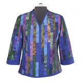FFQ Batik Blues Fleece-Based Jacket Pattern