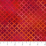Boho Blooms - Red Mini Grid - Yardage