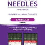Handi Quilter Needles Longarm Standard 16/100-R Sharp pack of 20